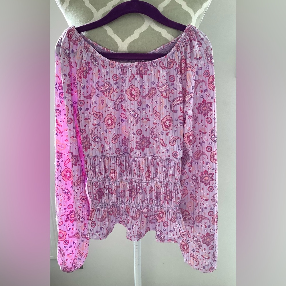 Justice Pink Floral Blouse